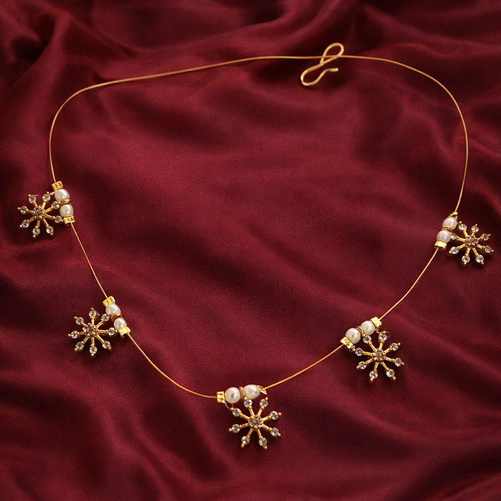 Celestial Floral Pearl Necklace